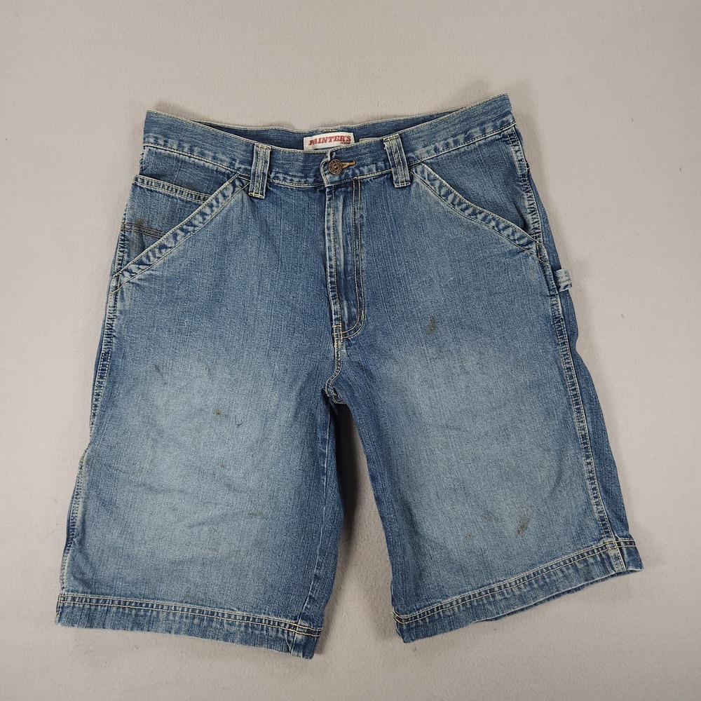 Vintage Old Navy Painter's Denim Carpenter Shorts Jorts Size 33 Y2K
